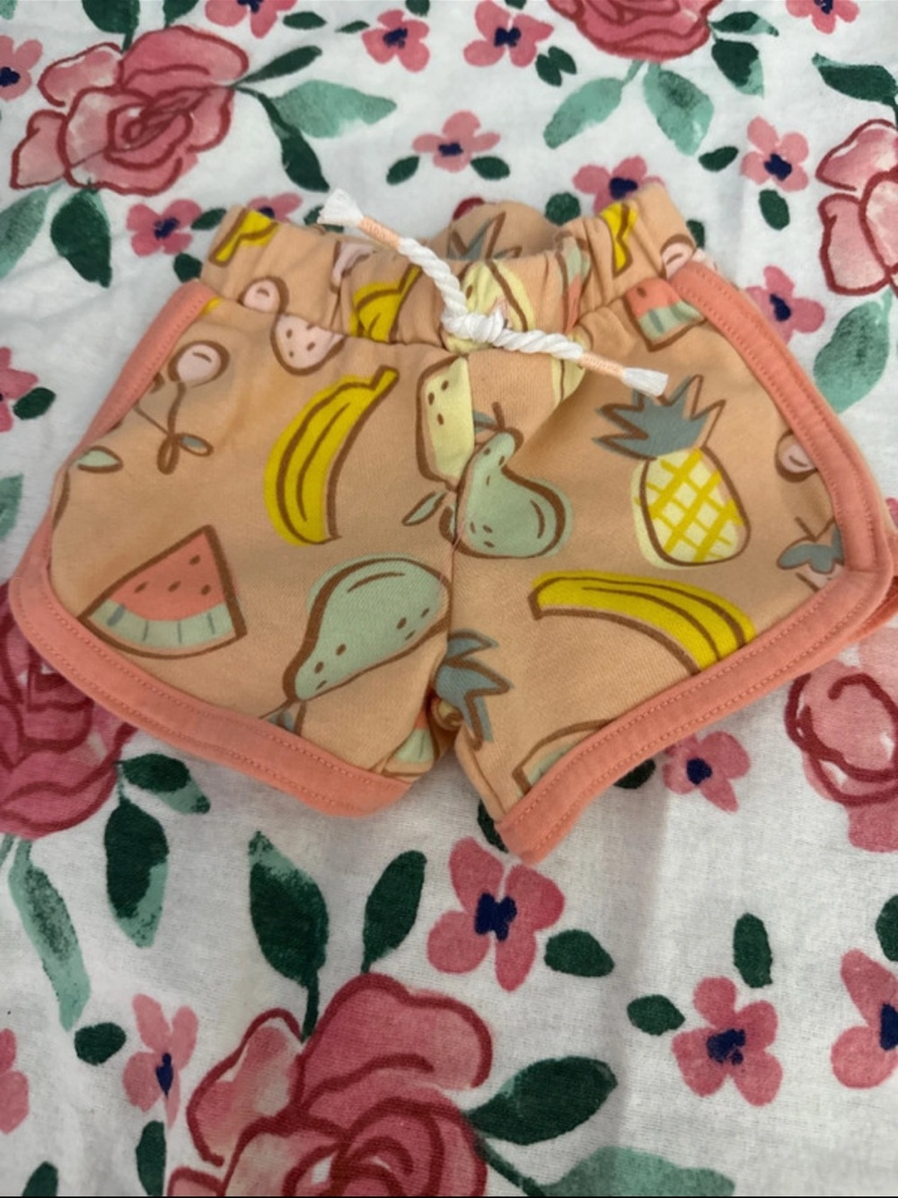 Peach Fruit-Print Kids Shorts